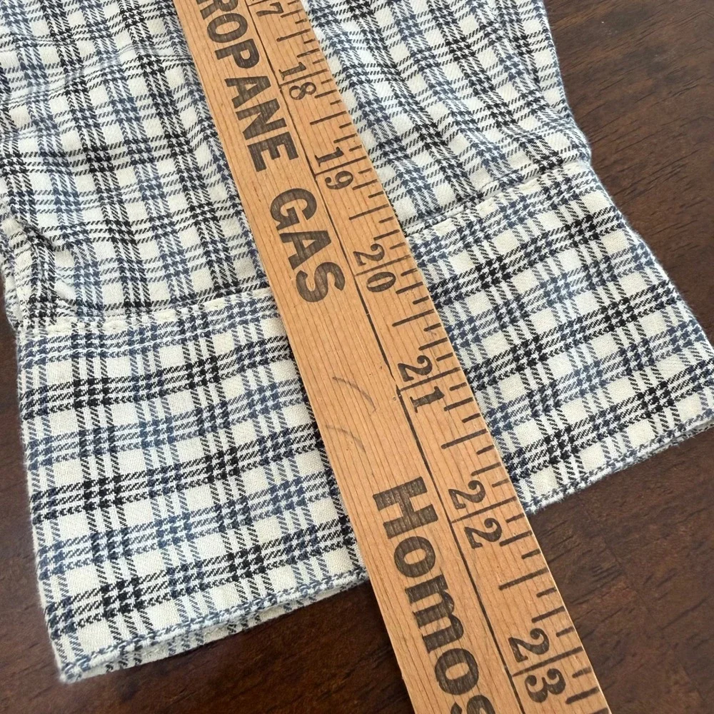 Banana Republic Mens Blue White Plaid Cotton Button Down Shirt Large Long Sleeve